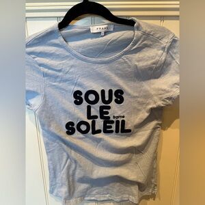 FRAME Ladies Woman’s Size Small Light Grey Short Sleeve Scoop Neck Tee S…